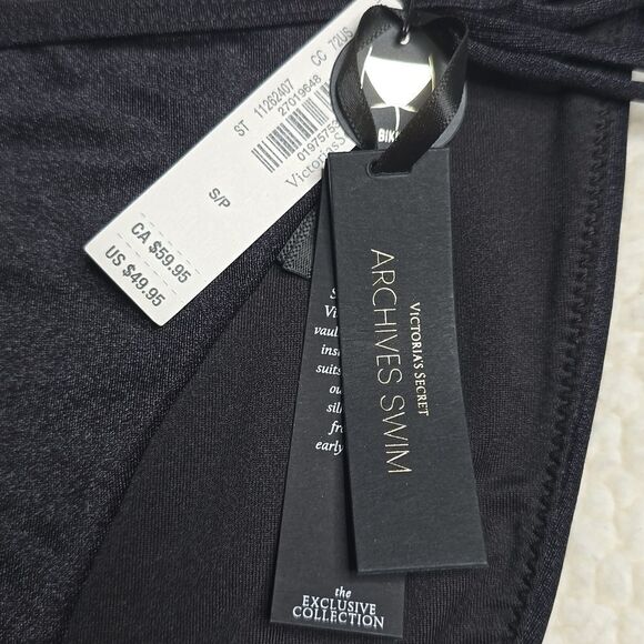 1202 NWT VS Archives Strappy Hardware String Bikini Bottom SZ Small - Picture 2 of 5